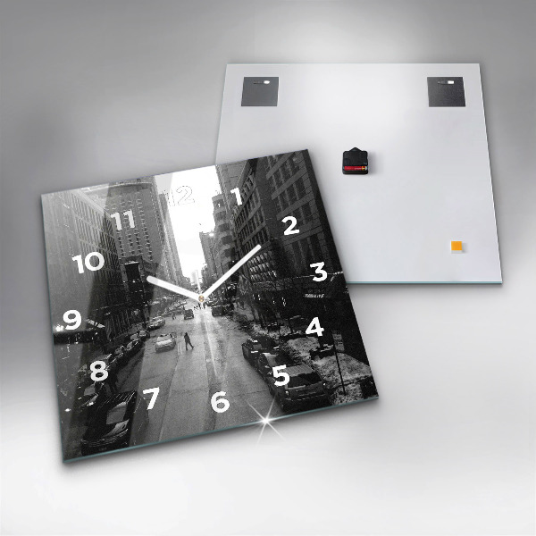 Ceas pătrat de perete din sticlă Străzile orașului Chicago