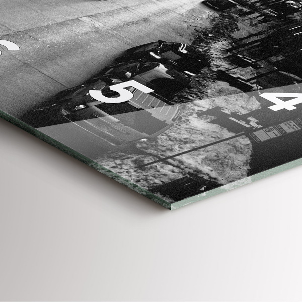 Ceas pătrat de perete din sticlă Străzile orașului Chicago