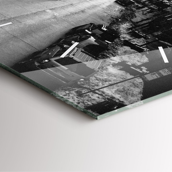 Ceas pătrat de perete din sticlă Străzile orașului Chicago