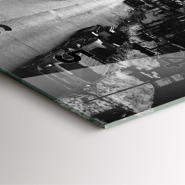 Ceas pătrat de perete din sticlă Străzile orașului Chicago