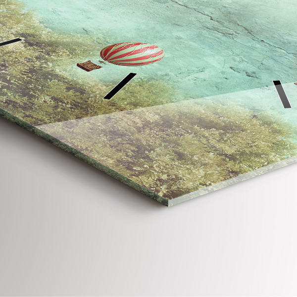 Ceas pătrat de perete din sticlă Baloane pictate