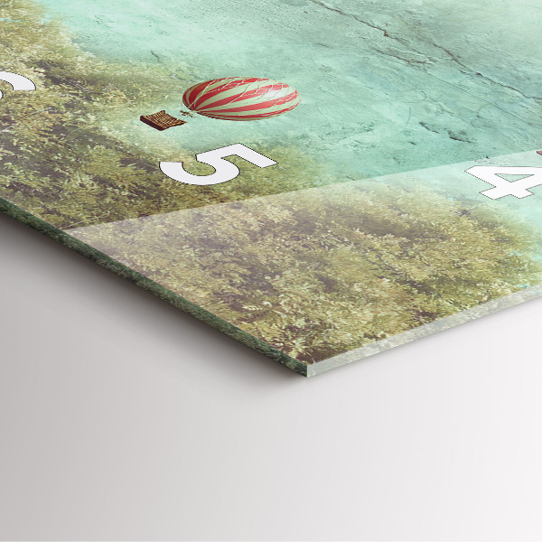 Ceas pătrat de perete din sticlă Baloane pictate