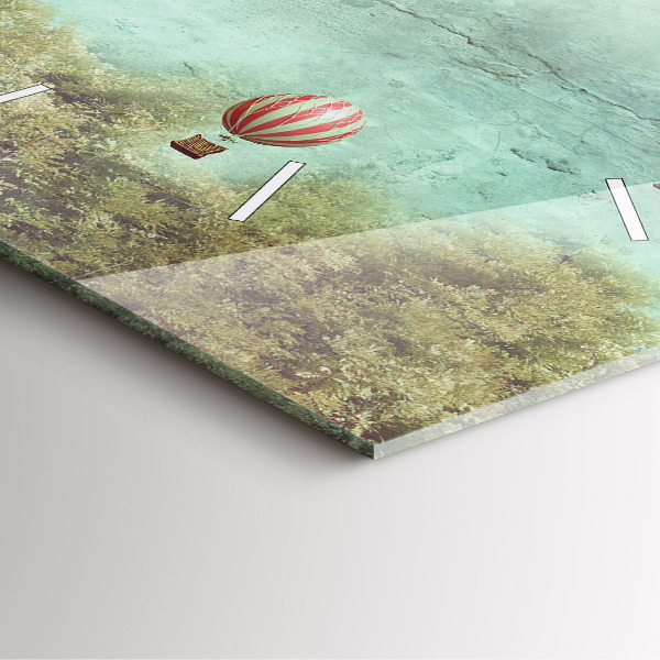 Ceas pătrat de perete din sticlă Baloane pictate