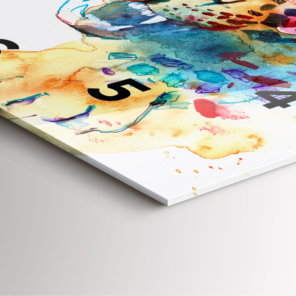 Ceas pătrat de perete din sticlă Pisica sălbatică abstractă