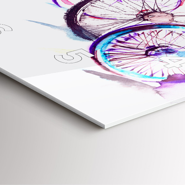Ceas pătrat de perete din sticlă Biciclete de oraș colorate