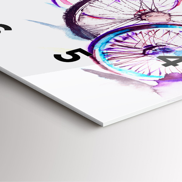 Ceas pătrat de perete din sticlă Biciclete de oraș colorate