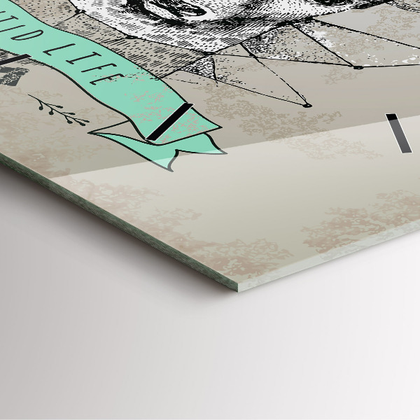 Ceas pătrat de perete din sticlă Cap de cerb