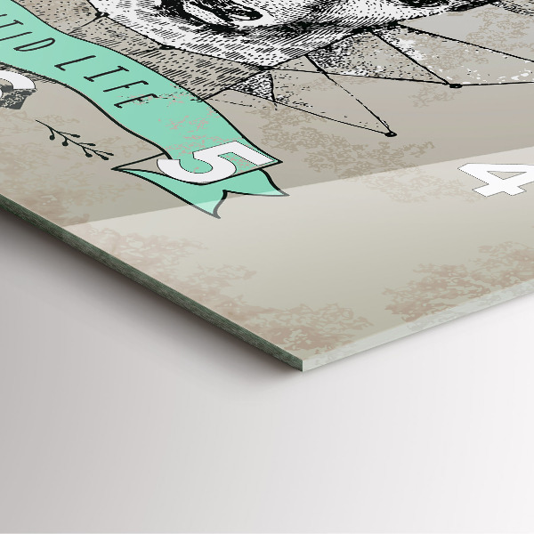 Ceas pătrat de perete din sticlă Cap de cerb