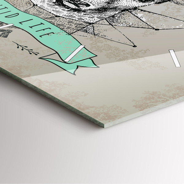 Ceas pătrat de perete din sticlă Cap de cerb