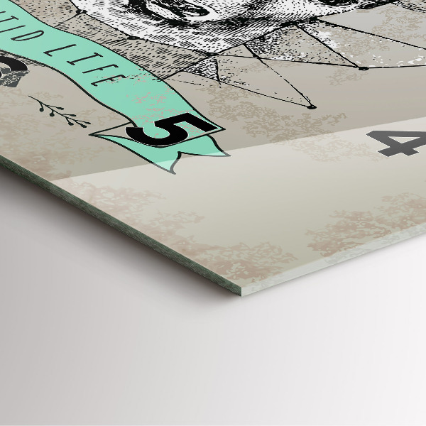 Ceas pătrat de perete din sticlă Cap de cerb