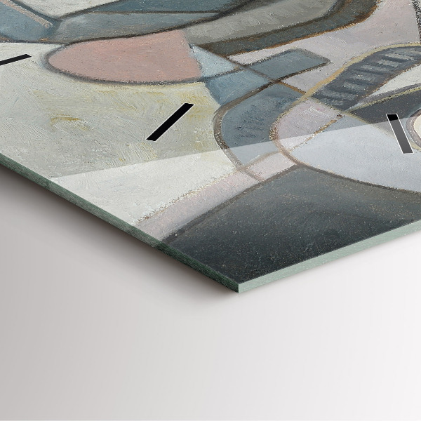 Ceas pătrat de perete din sticlă Pictura abstractă