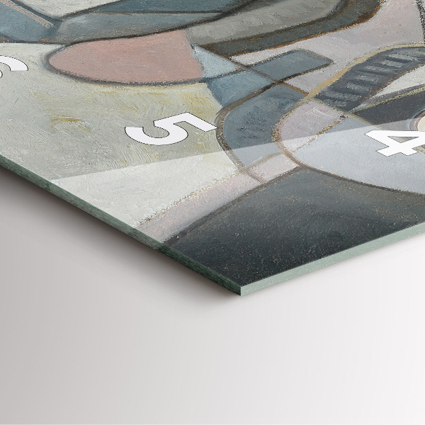 Ceas pătrat de perete din sticlă Pictura abstractă