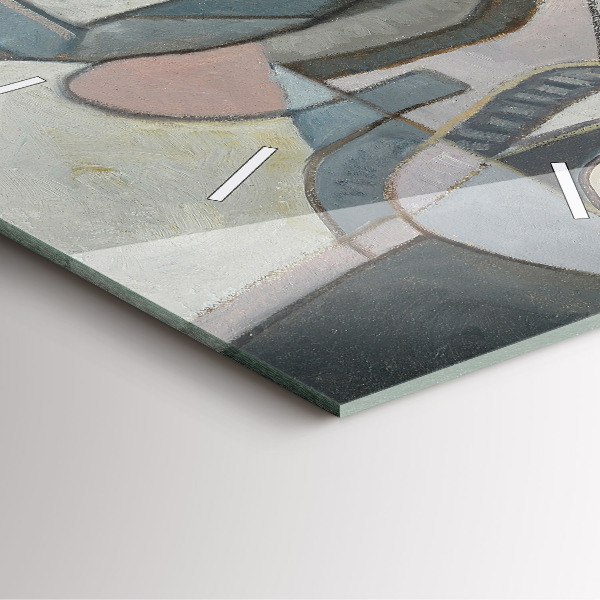 Ceas pătrat de perete din sticlă Pictura abstractă