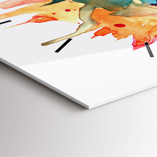 Ceas pătrat de perete din sticlă Papagal roșu colorat