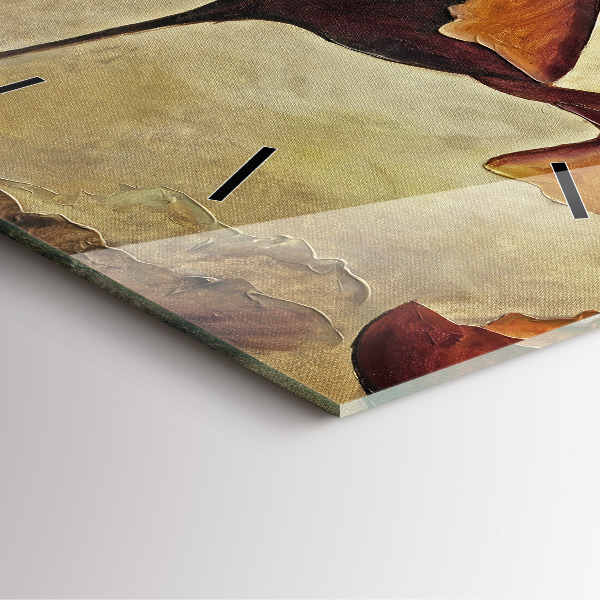 Ceas pătrat de perete din sticlă Maci pictati