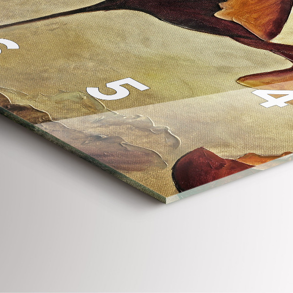 Ceas pătrat de perete din sticlă Maci pictati