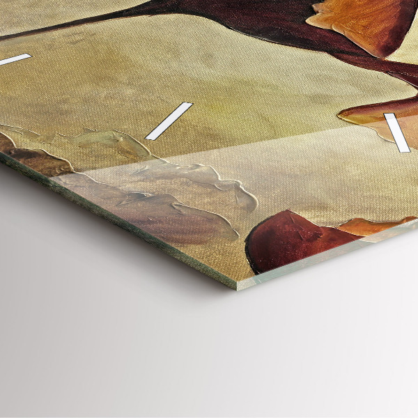 Ceas pătrat de perete din sticlă Maci pictati