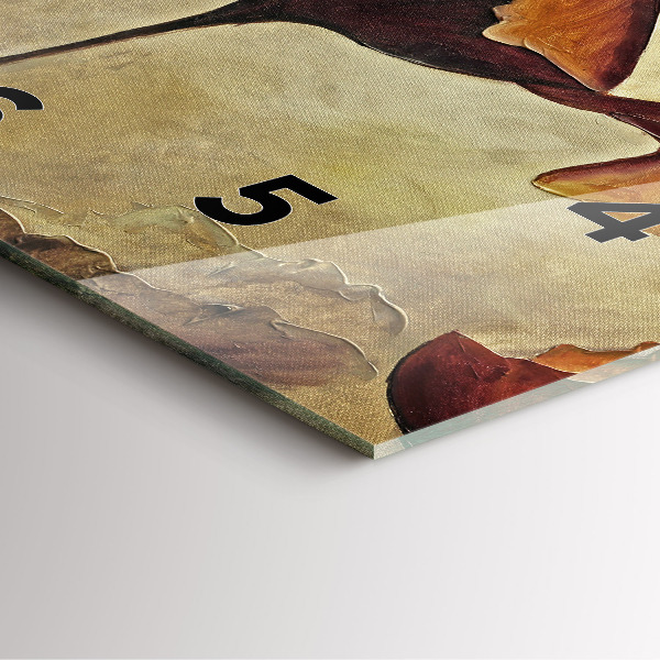 Ceas pătrat de perete din sticlă Maci pictati