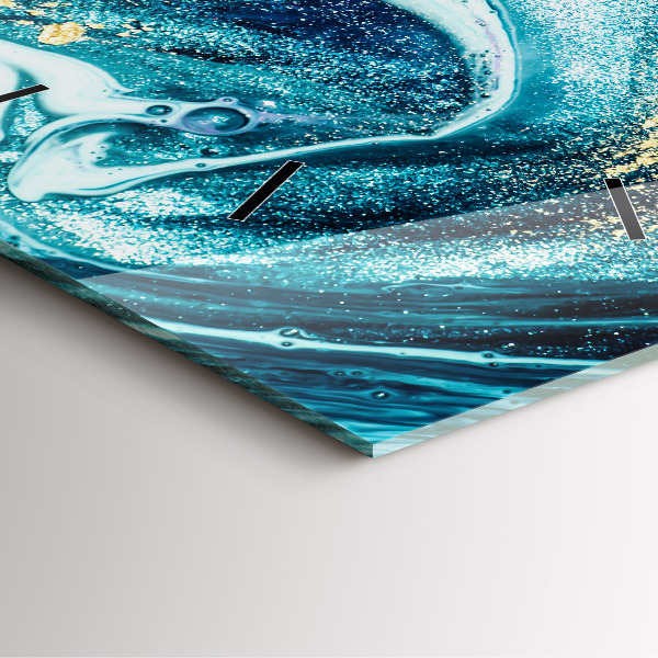 Ceas pătrat de perete din sticlă Marmură abstractă