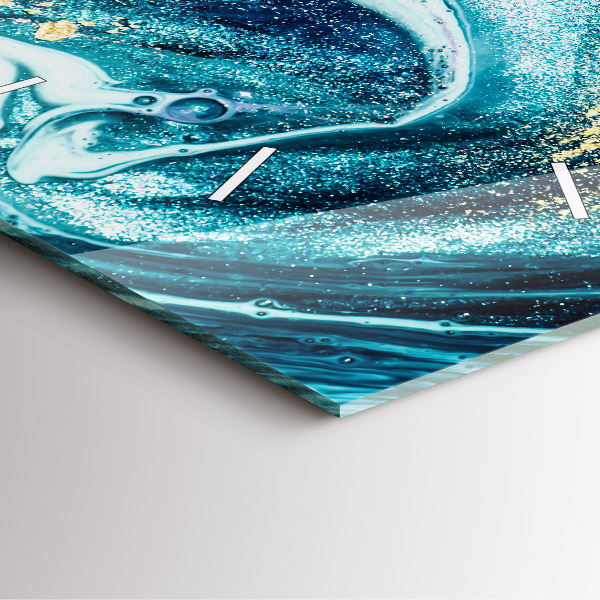 Ceas pătrat de perete din sticlă Marmură abstractă