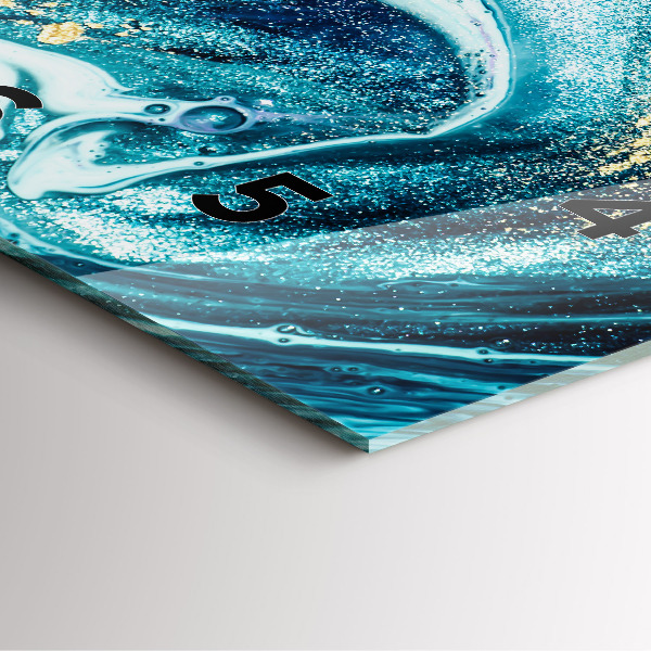 Ceas pătrat de perete din sticlă Marmură abstractă