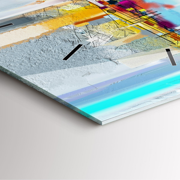 Ceas pătrat de perete din sticlă Pod abstract