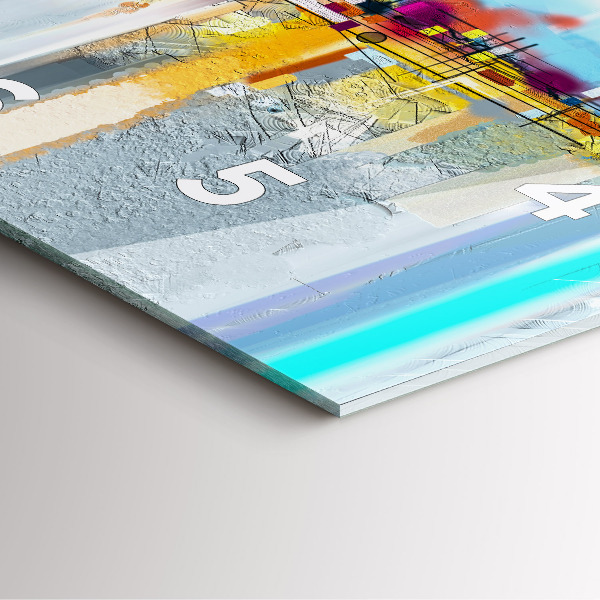 Ceas pătrat de perete din sticlă Pod abstract