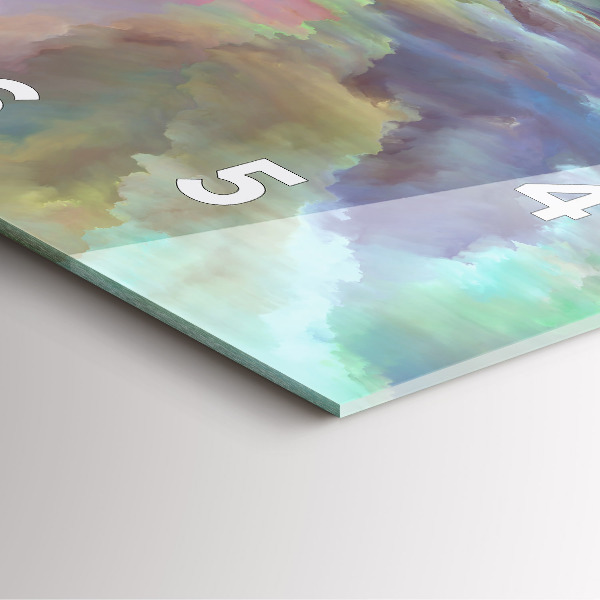 Ceas pătrat de perete din sticlă Peisaj abstract