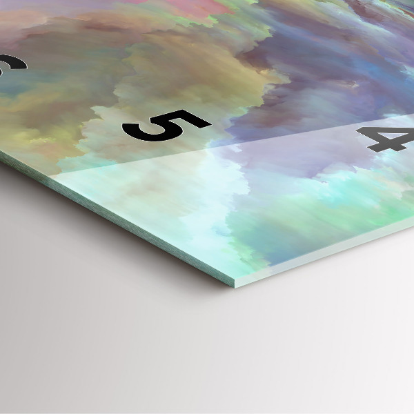 Ceas pătrat de perete din sticlă Peisaj abstract