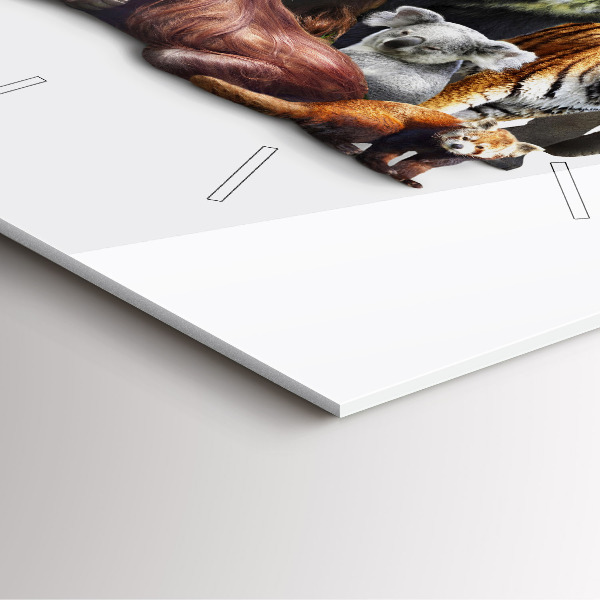 Ceas pătrat de perete din sticlă Animale sălbatice