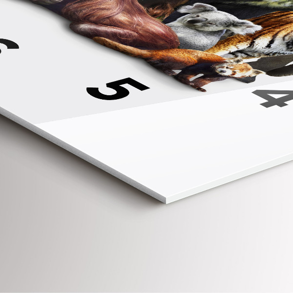 Ceas pătrat de perete din sticlă Animale sălbatice