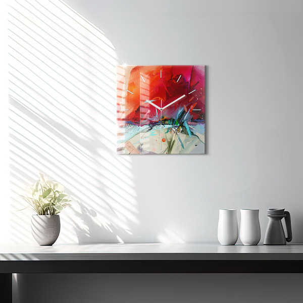 Ceas pătrat de perete din sticlă Rânduri de condimente