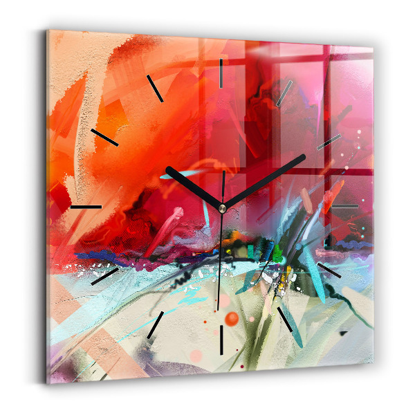 Ceas pătrat de perete din sticlă Rânduri de condimente