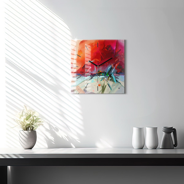 Ceas pătrat de perete din sticlă Rânduri de condimente