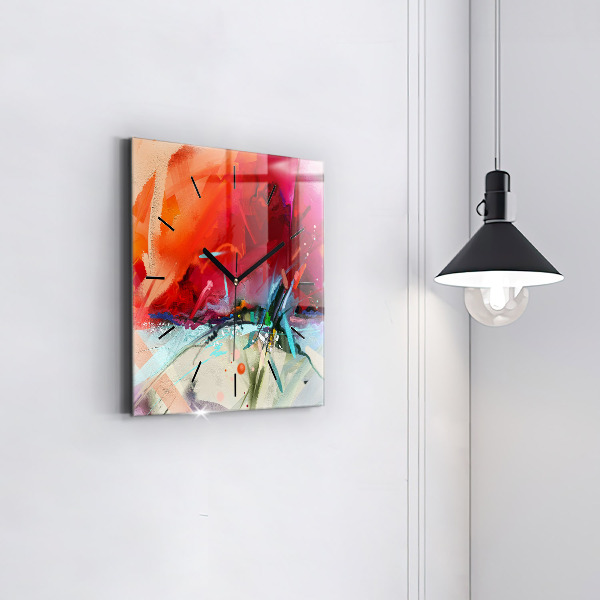 Ceas pătrat de perete din sticlă Rânduri de condimente