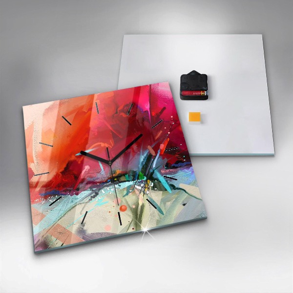 Ceas pătrat de perete din sticlă Rânduri de condimente