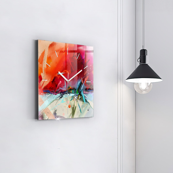 Ceas pătrat de perete din sticlă Rânduri de condimente