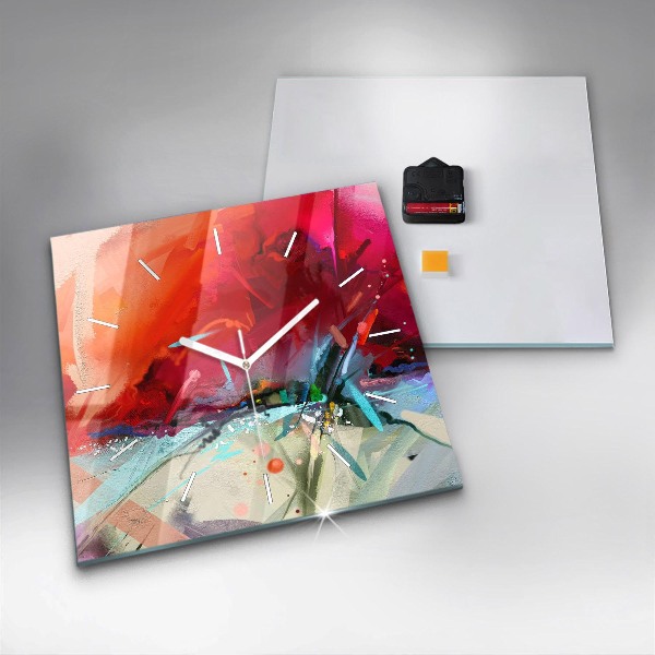 Ceas pătrat de perete din sticlă Rânduri de condimente