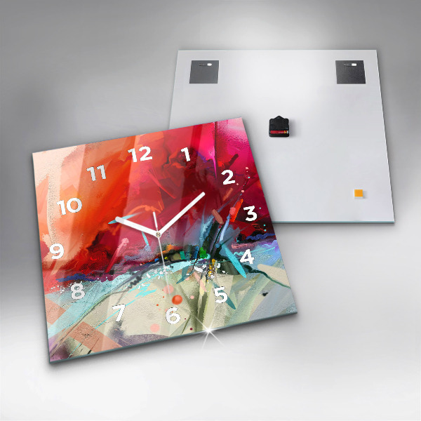 Ceas pătrat de perete din sticlă Rânduri de condimente