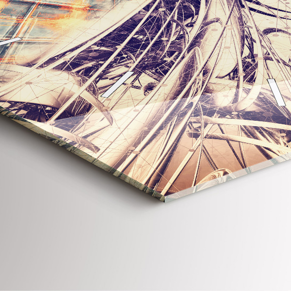 Ceas pătrat de perete din sticlă Mecanism abstract