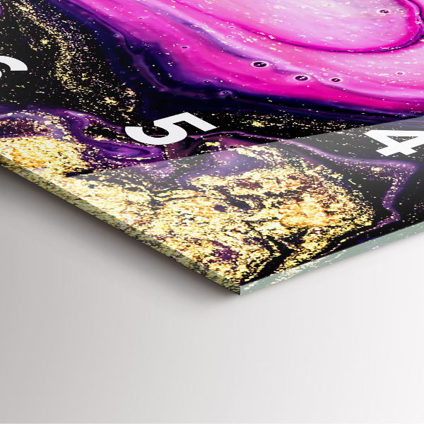 Ceas pătrat de perete din sticlă Abstracția din marmură