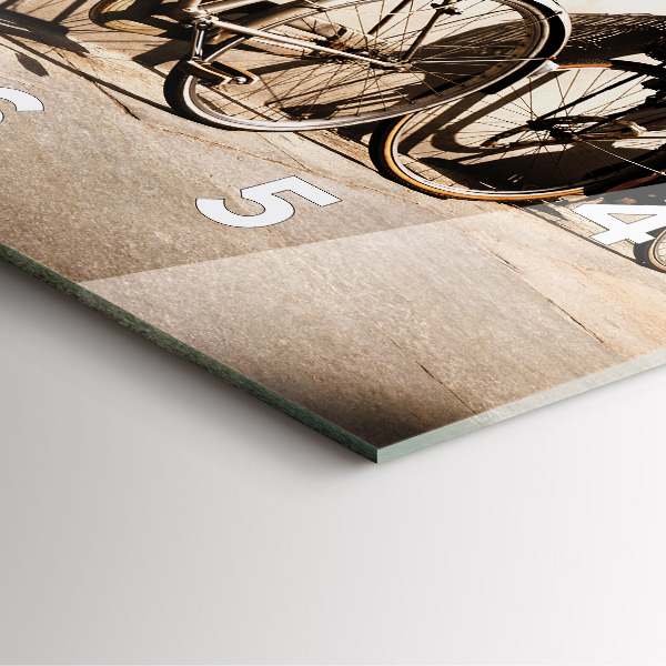 Ceas pătrat de perete din sticlă bicicleta italiană