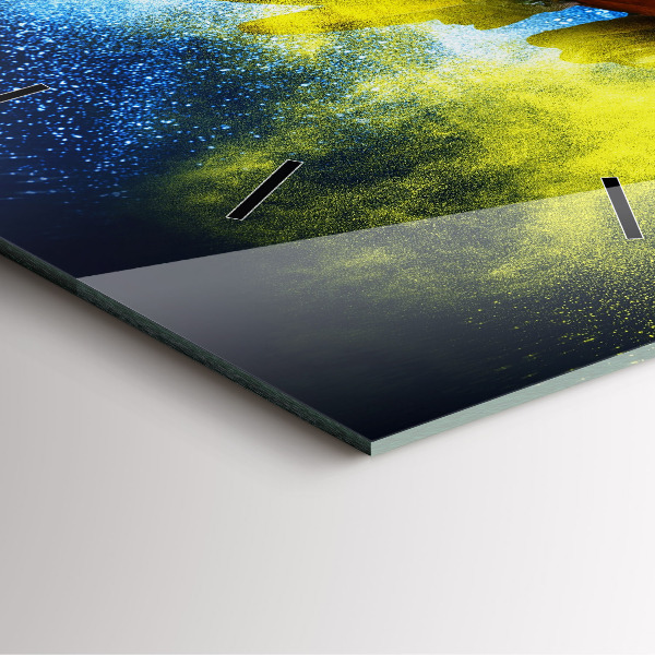 Ceas pătrat de perete din sticlă Papagal colorat