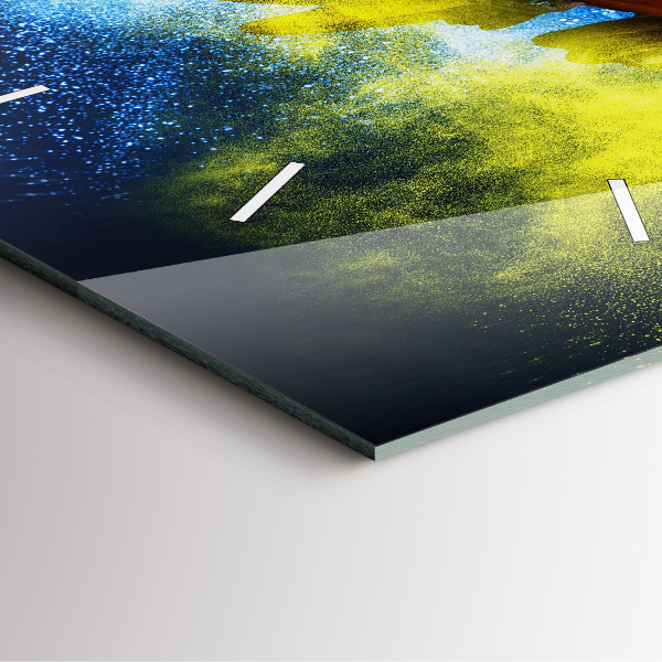 Ceas pătrat de perete din sticlă Papagal colorat