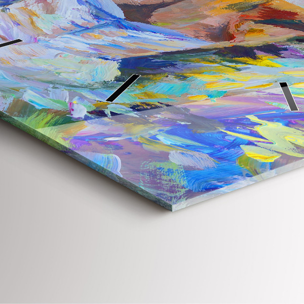 Ceas pătrat de perete din sticlă Balerina pictată