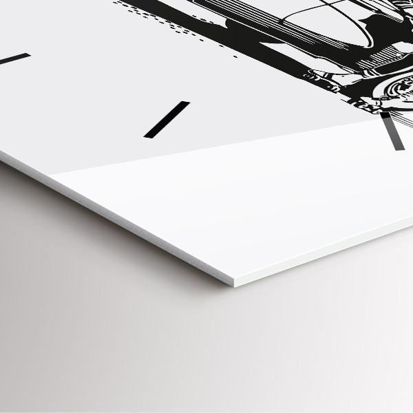 Ceas pătrat de perete din sticlă Ilustrație retro