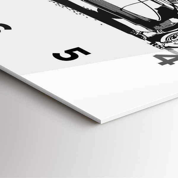 Ceas pătrat de perete din sticlă Ilustrație retro