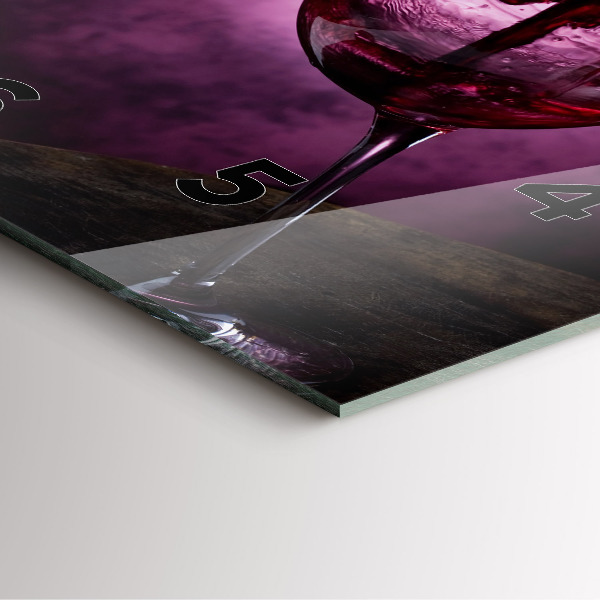 Ceas pătrat de perete din sticlă pahar de vin