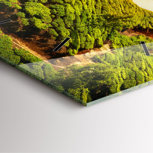 Ceas pătrat de perete din sticlă Dealul de ceai