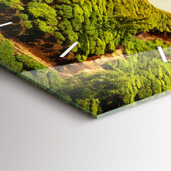 Ceas pătrat de perete din sticlă Dealul de ceai